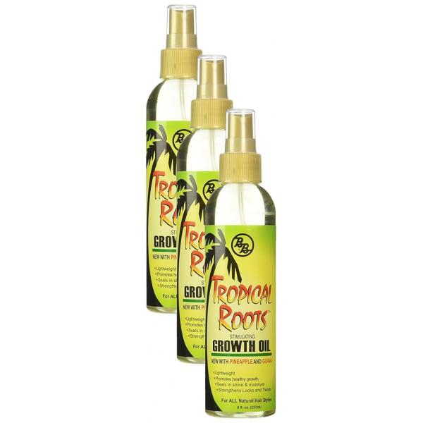 Bronner Brothers Tropical Roots Growth Oil, 8 Fl Oz (Pack of 3)