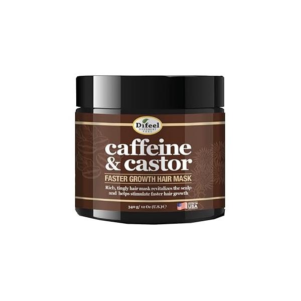 Difeel Caffeine and Castor Faster Growth Hair Mask 12 oz