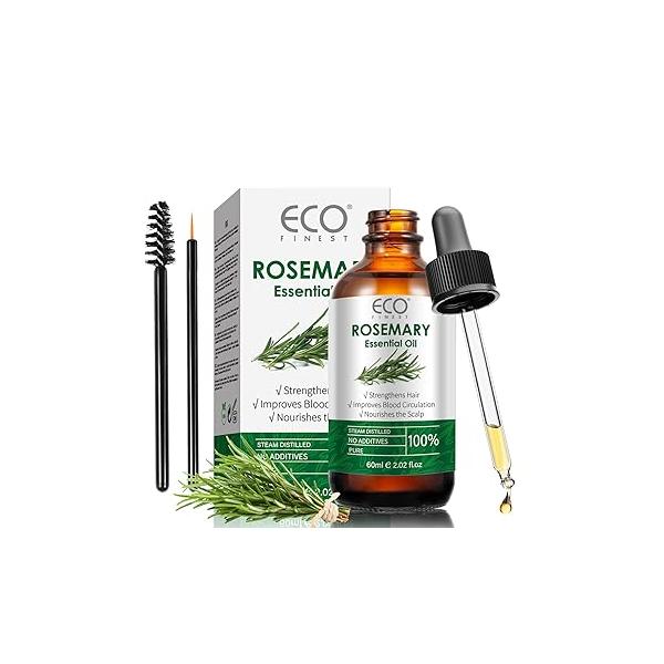 100% Pure Rosemary Oil for Hair Growth, Treatment Strengthening, Nourishing & Volumizing All Types 2.02 fl oz