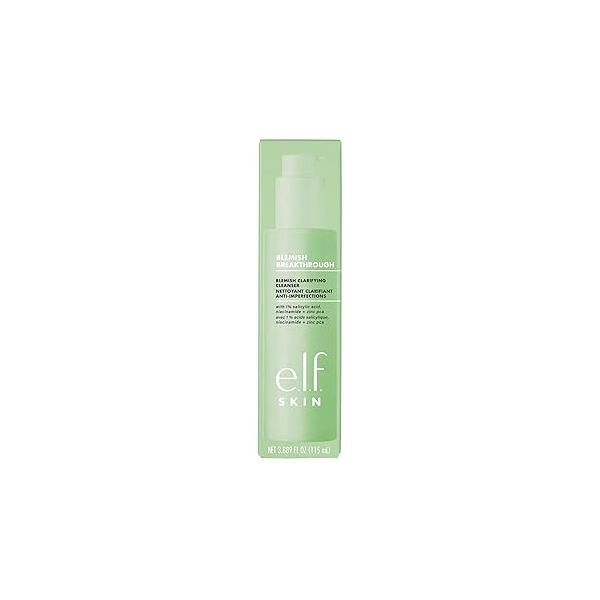 e.l.f. SKIN Blemish Breakthrough Clarifying Cleanser, Gel Cleanser For Removing Makeup, Controlling Oil & Pores, 1% Salicylic Acid