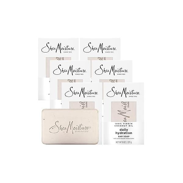 SheaMoisture Shea Butter Body Wash Bar Soap, Cleansing Skin Care to Soften & Restore, 100% Virgin Coconut Oil with Milk, Acacia Senegal, 8 Oz - 6 pack