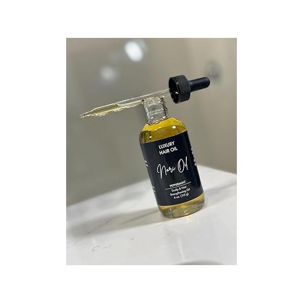 Nori Oil with 8 essential oils- cococut, olive, jamaican castro, jojoba, grapeseed, argan, almond, and peppermint to promote healty hair scalp, 4 oz