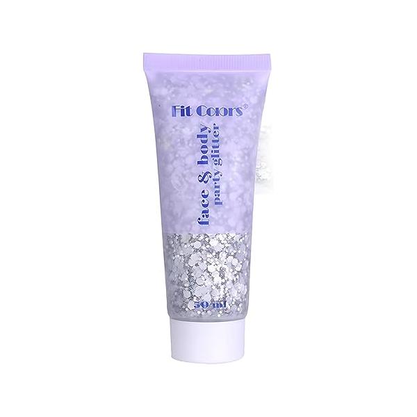 Body Glitter Gel, Face Glitters Gel Sequins Shimmer Liquid Eyeshadow, Chunky for Hair Nails, Holographic Cosmetic Laser Powder Festival Makeup 50ml (Golden Yellow)