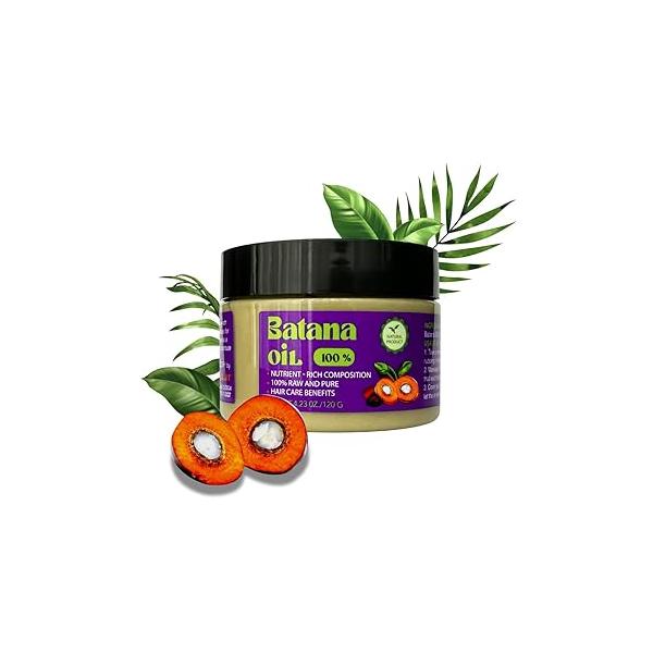 100% Pure Raw Batana Oil for Hair Growth 4.2oz - Organic Frizz-Free Shine & Scalp Treatment Sourced From Honduras
