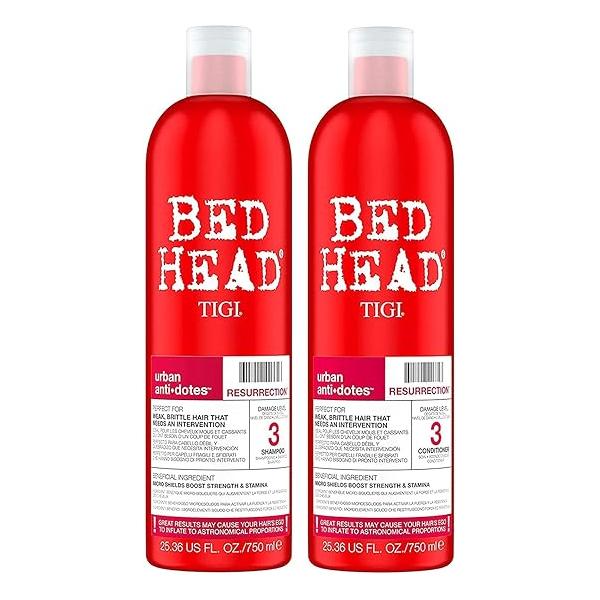 Bed Head by TIGI Urban Antidotes Resurrection Shampoo and Conditioner for Damaged Hair 25.36 fl oz 2 count