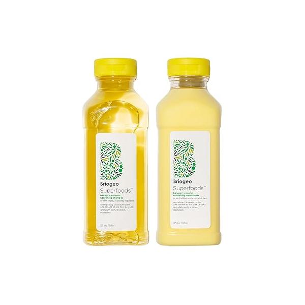 Briogeo Superfoods Banana + Coconut Hair Pack, Replenish Dull, Dry and Supports Healthy Scalp, Moisturizing for All Textures, Hydrating Cleanse, Vegan, Cruelty-Free, 2 x 12.5 fl oz