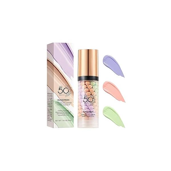 Primer for Face Before Makeup,One Step Color Corector Primer,SPF 50 PA+ 3 In 1 Sunscreen Isolation Cream,Color Correcting Facial Serum Oil Control & Moisturizing Skin Tone