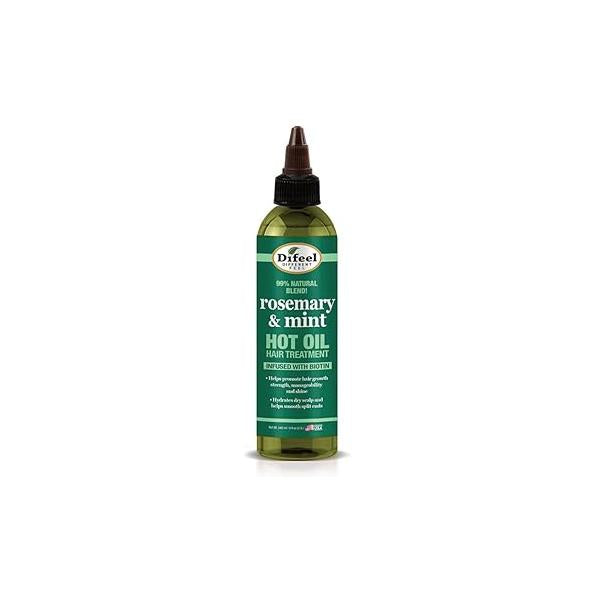 Difeel Hot Oil Hair Treatment with Natural Rosemary, Mint & Biotin 8 oz - Nourishing and Growth for Dry Damaged