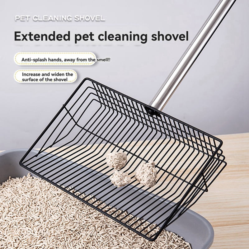 10inch Large Chicken Poop Scooper, 24 to 68in Long Chicken Coop Litter Scoop with Stainless Steel Handle, Sifting Shovel