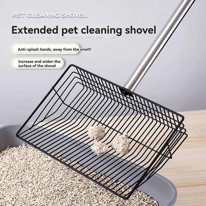 10inch Large Chicken Poop Scooper, 24 to 68in Long Chicken Coop Litter Scoop with Stainless Steel Handle, Sifting Shovel