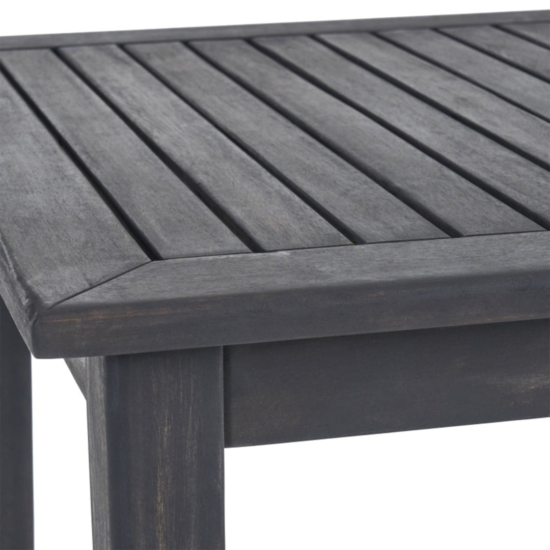 Outdoor Acacia Wood Bar Table, Dark Gray Minimalist