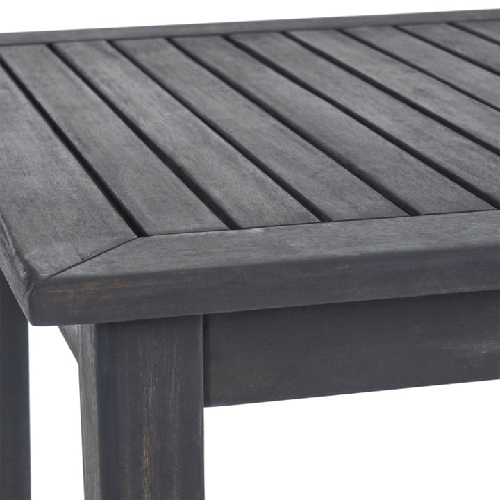 Outdoor Acacia Wood Bar Table, Dark Gray Minimalist