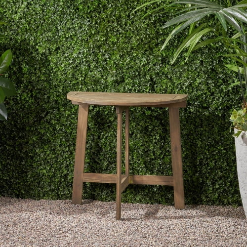 Outdoor Half-Round Folding Acacia Wood Bistro Tabl