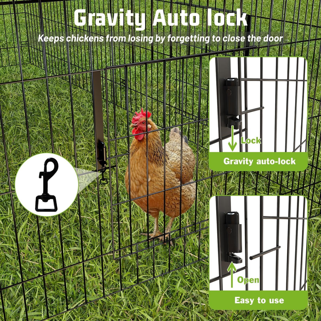 Metal Chicken Coop,86"×40"×40" Chicken Runs for Yard,Outdoor Pet Playpen with Waterproof Cover,Chicken Pen Kennel Duck Coop Cage Hutch Fence for Backyard Farm Rabbit Small Animal Poultry