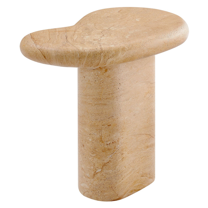 Coffee Side Table, Brown, Faux Stone Concrete, Outdoor Patio Balcony Cafe Bistro Garden Hospitality Restaurant, Modern Contemporary, HB37586