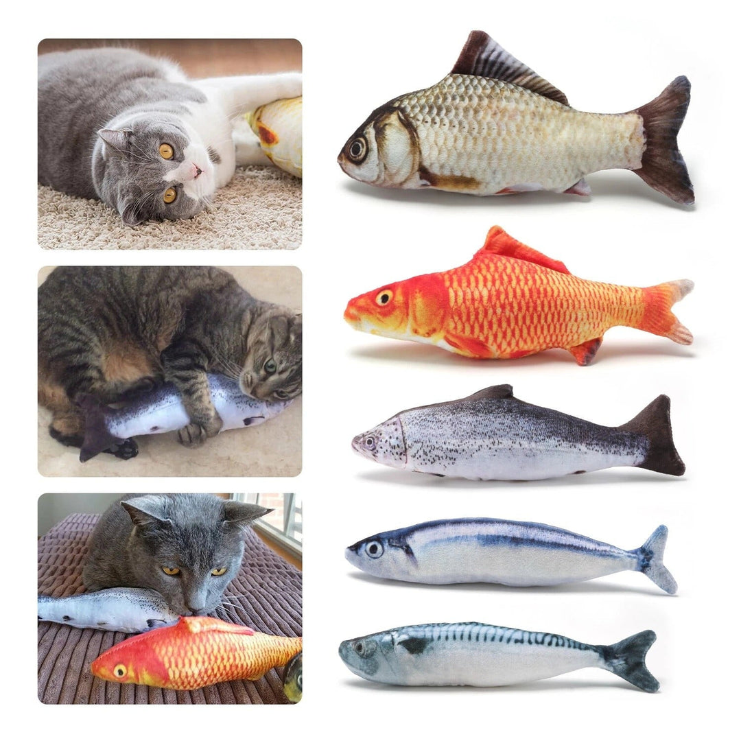 5 Pack Realistic Interactive Fish Cat Kicker Crazy Pet Toy Catnip Toys Gifts
