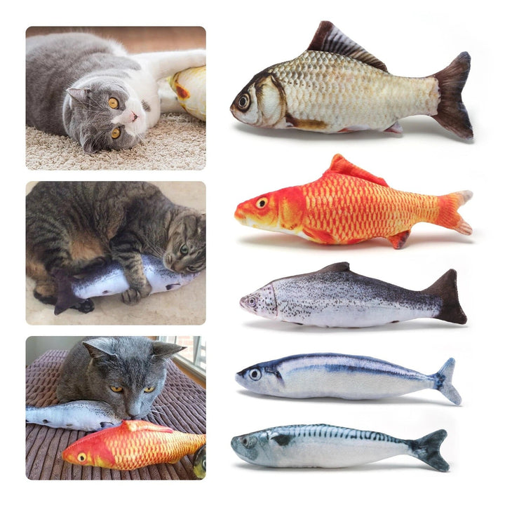 5 Pack Realistic Interactive Fish Cat Kicker Crazy Pet Toy Catnip Toys Gifts