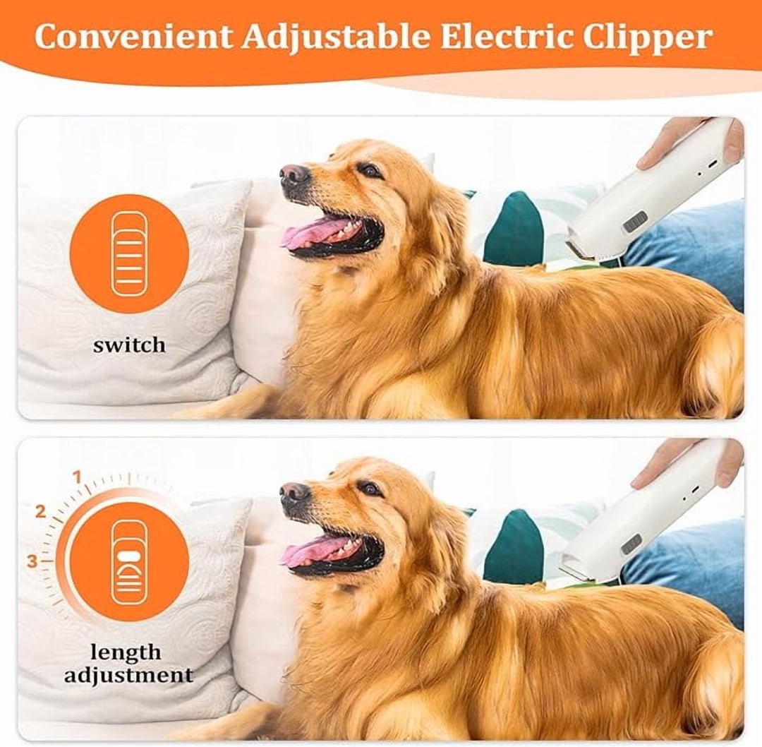 5-in-1 Pet Grooming Vacuum Kit for Dogs and Cats, 13kPa Suction, Low-Noise Hair Clipper, 2.5L Dust Cup, Shedding Brush, Home Pet Hair Cleaner