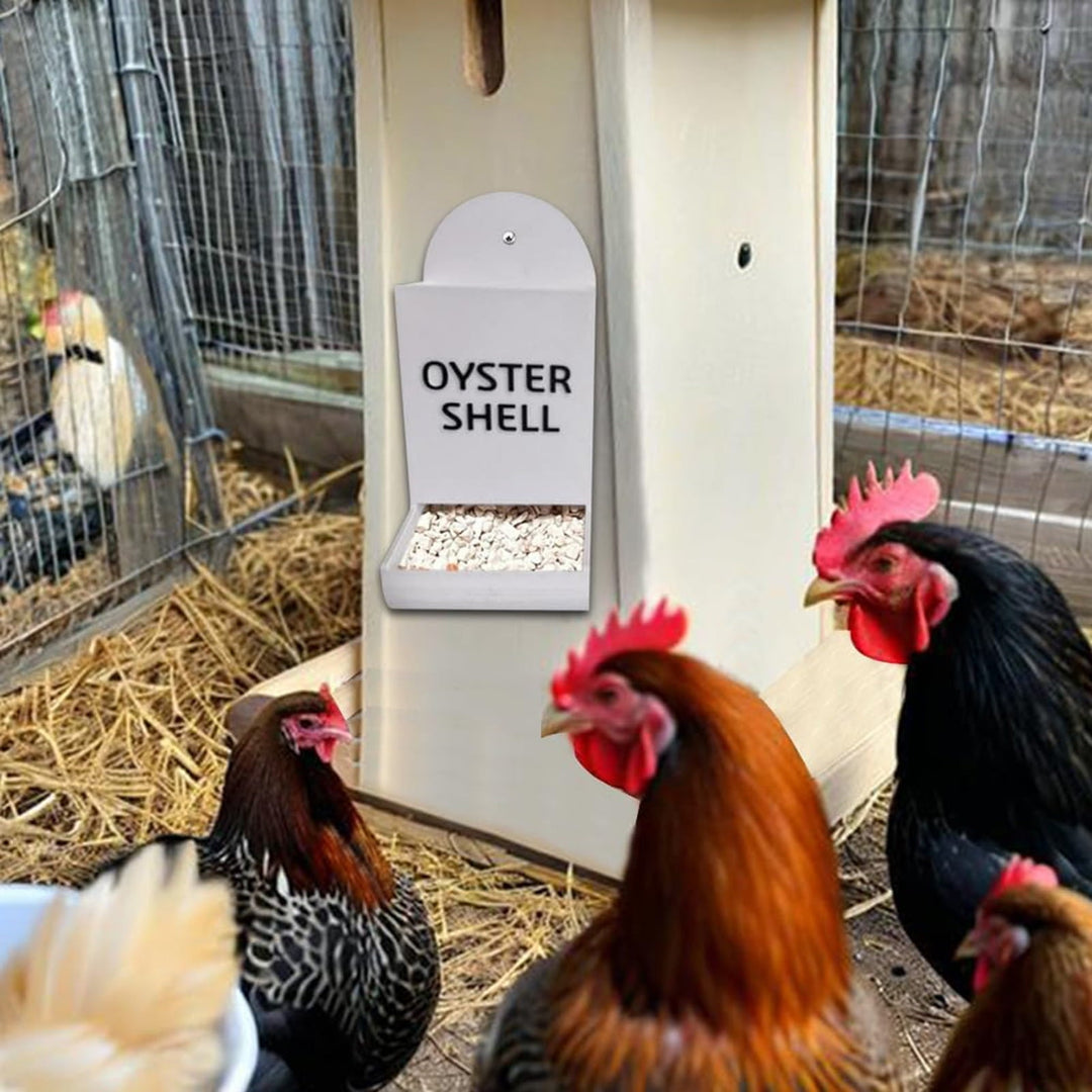 BULLPAW 2Pcs Chicken Oyster Shell Feeder 3D Printed Dual Purpose Hanging Chicken Feeder Trough Precision Nutrition Gravities Poultry Feeder Coop Accessories
