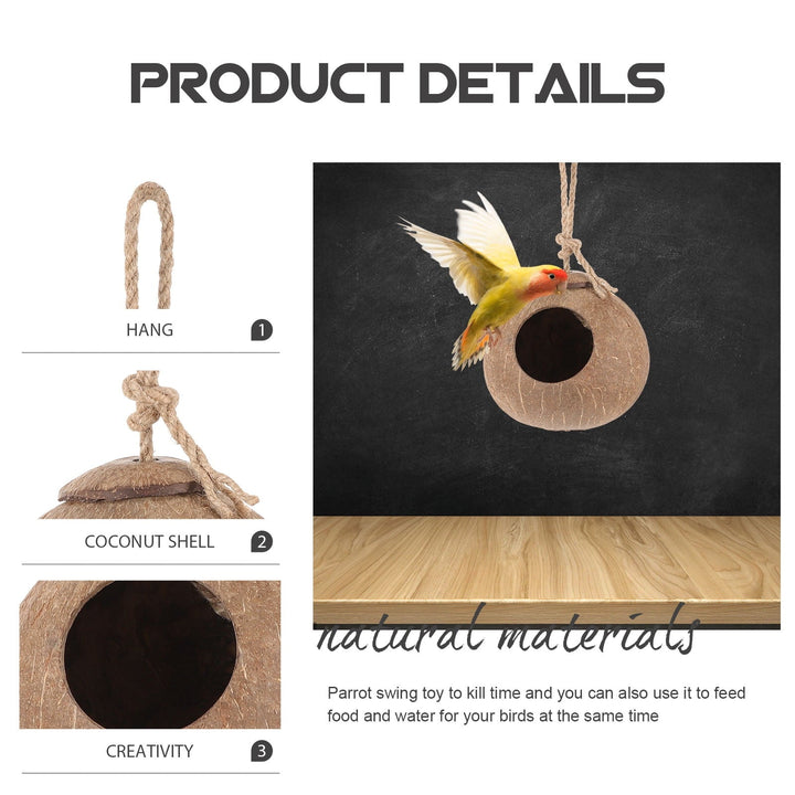 MUSEYA warm bird nest hammock Bird Hanging Hammock Light Brown Resting Place Indoor Use 1Pcs