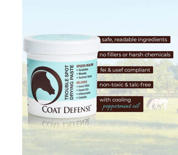 Coat Defense Trouble Spot Drying Paste for Horses | 24oz