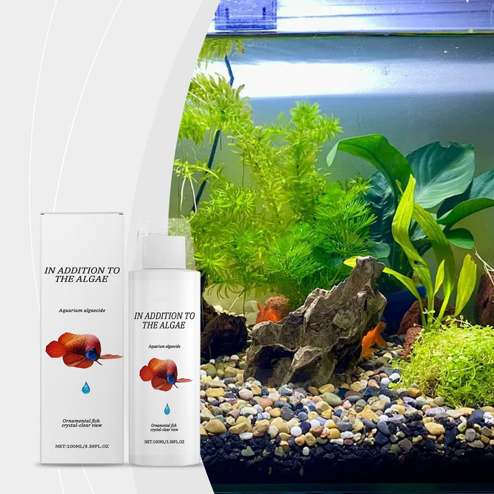 Aquarium Algae Remover Fish Tank Cleaner – Safe for All Fish, Rapid Water Clarifier with Bio-Enzymes, Reduces Sludge & Maintains Crystal Clear Water Quality, 100ml