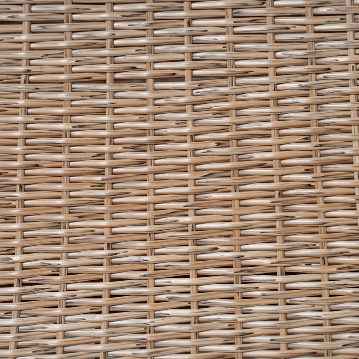 Christopher Knight Home 70" Outdoor Wood Rectangle Dining Table with Slatted Top and Rattan Legs, Brown