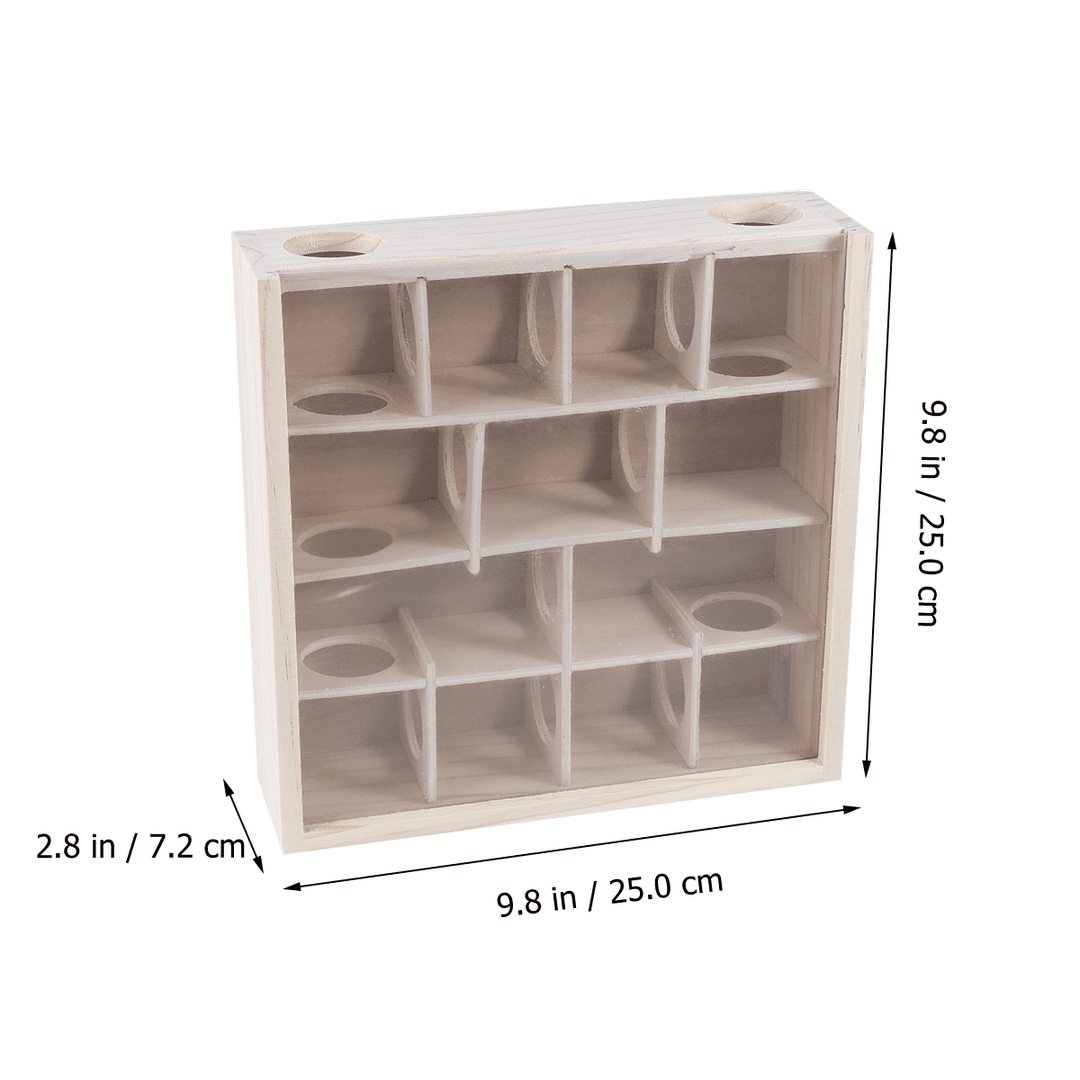 Wooden Maze Tunnel Toy with Glass Cover Small Pet Animals Activity Hamster Play Toys Maze Tunnel Rat Mouse Wooden Funny Toy