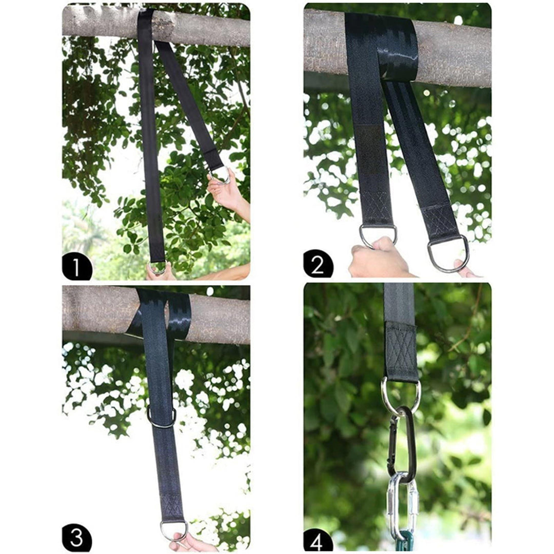 YanYan Outdoor Camping Strap Set, High Strength Polyester Hammock Straps, Adjustable Metal Rings, Easy Setup, Wide & Stable Design, Versatile for Backyard, Hiking, Compact & Portable, 2 Straps