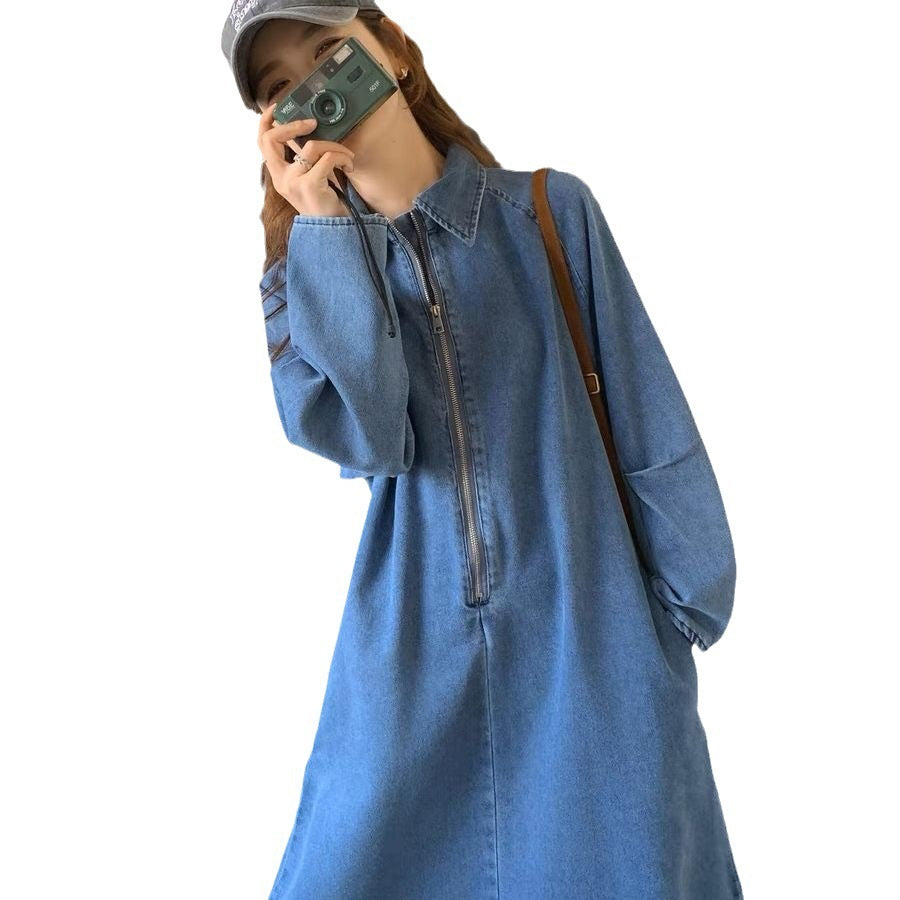 Niche Denim Dress Women's Slimming