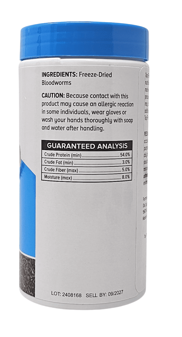 Top Fin Freeze Dried Bloodworms Freshwater and Saltwater Fish Treat, 0.46 Ounce