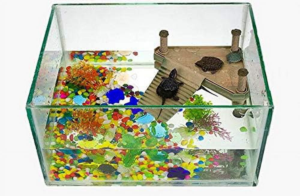 Decorative Turtle Pier Floating Basking Platform with Ramp Ladder