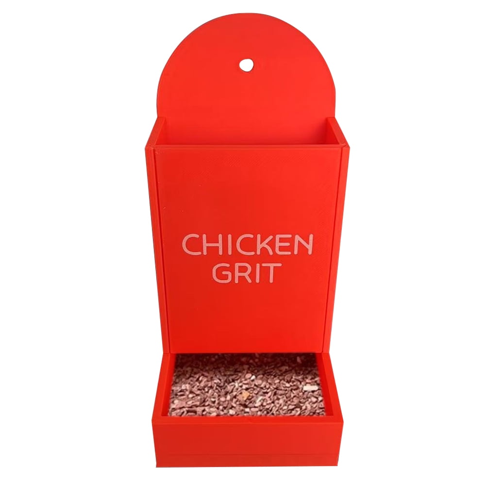Yiaieng Chicken Oyster and Grit Feeder Chicken No Waste Coop Accessories (Red-White)
