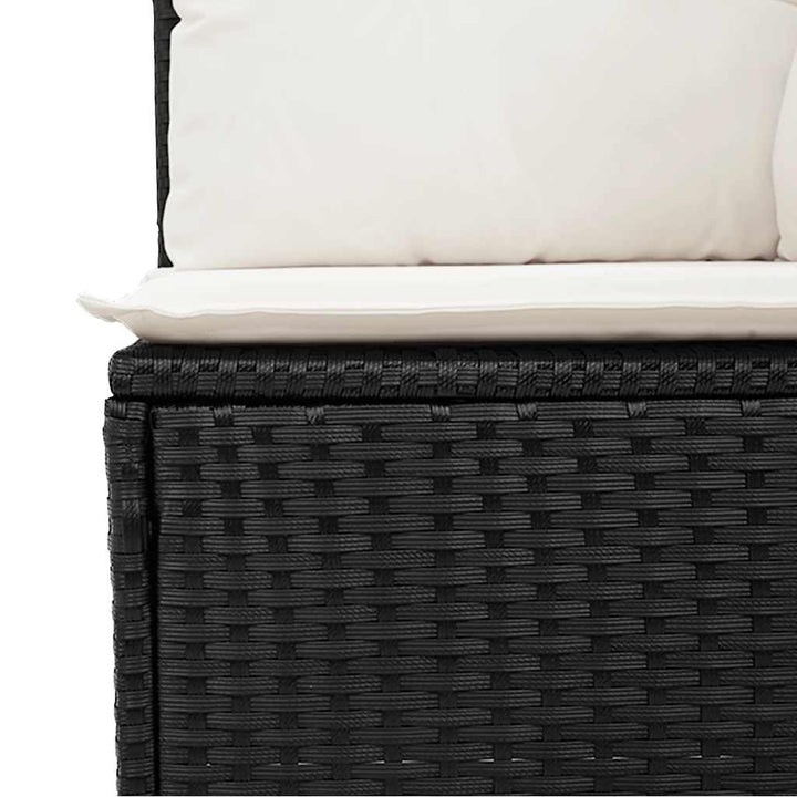 vidaXL Garden Sofa Set Black and Cream White