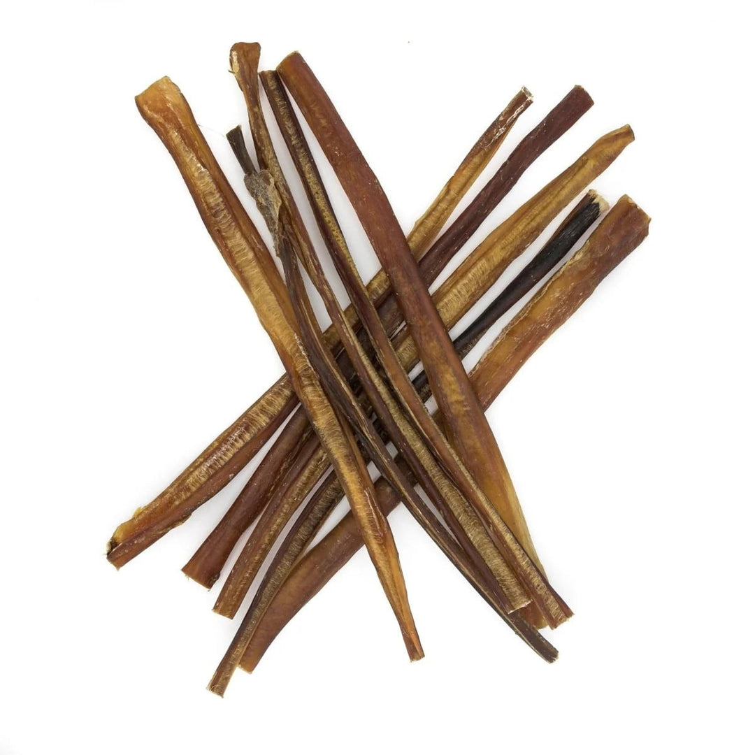 Best Bully Stick 12 Inch Thin Bully Sticks for Dogs 16 Count Natural Grass-Fed Beef, No Rawhide, Grain and Odor Free Chew Treat - Small, Medium, Large Breeds, Puppies
