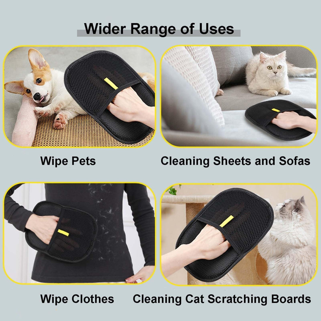 Pet Hair Remover Electrostatic Gloves, Pet Hair Removal Glove for Cats & Dogs, Double-Sided Reusable Electrostatic Gloves for Couch, Clothing, Carpet (2 Pcs)