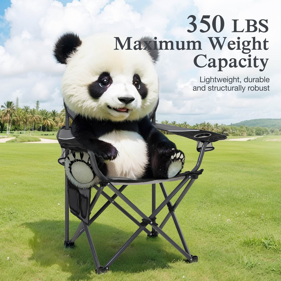 Sophia & William 2 Pack Oversized Camping Chair Portable Mesh Folding Chair with Cup Holder Supports up to 450Lbs for Outdoor, Fishing, Beach, Backyard， Black
