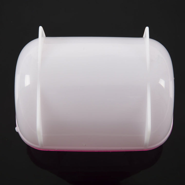 2 Pcs Hamster Supplies: 1 Pcs Pink White Small Hamster Bathing Sand Cage Pet Bathroom 10 X 7 X 7Cm & Pet Jogging Hamster Mouse Mice Small Exercise Toy Running Spinner Sports Wheel
