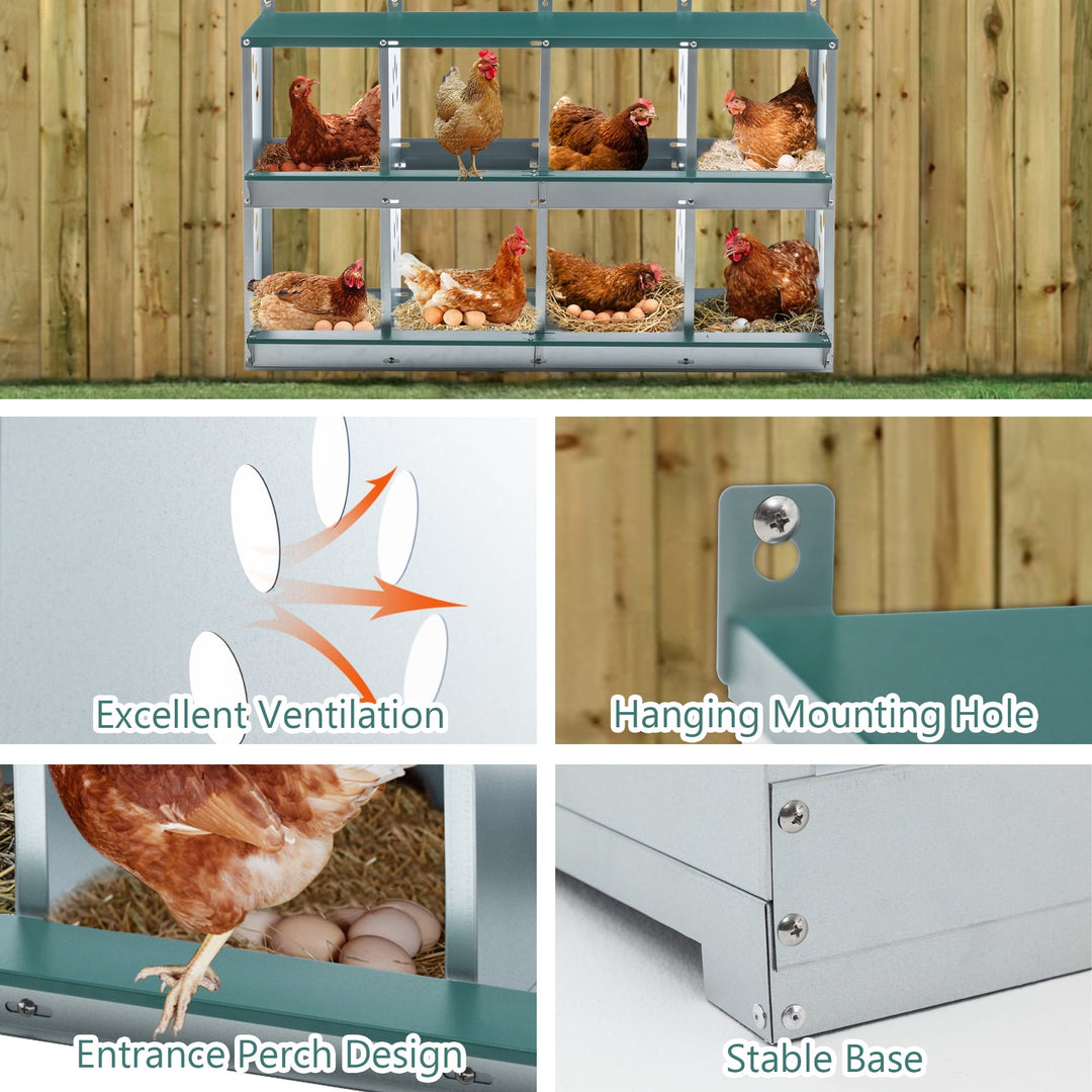 Chicken Nesting Box 8 Compartment Chicken Egg Laying Box Egg Collection