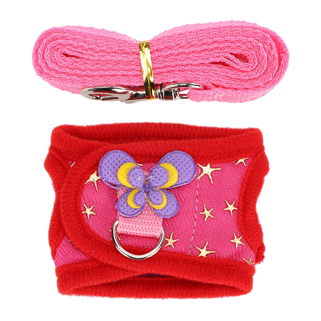 Adjustable Leash for Small Pets, Guinea Pigs & Hamsters Red M Rabbit Harness Set