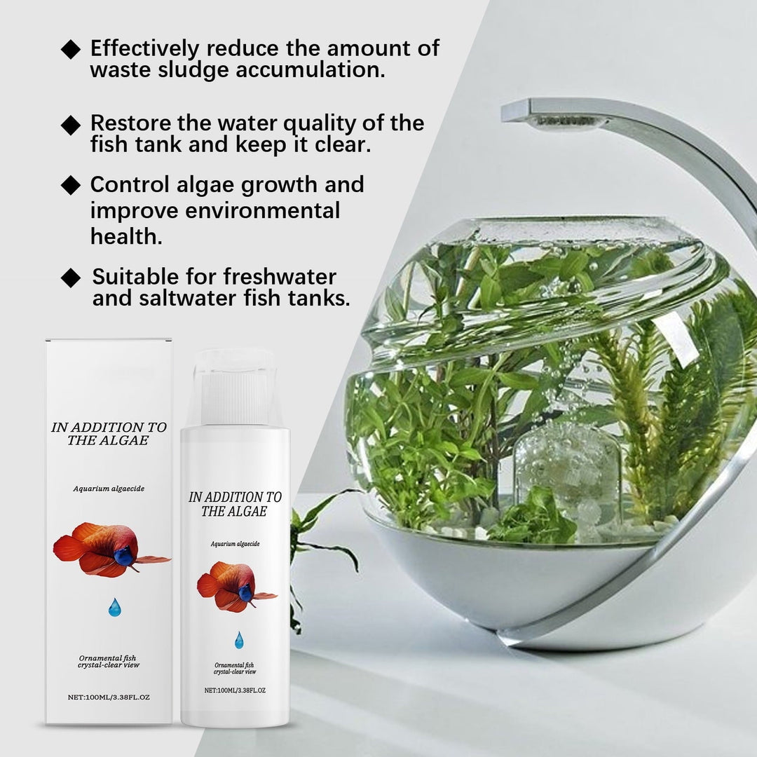 100ml Aquarium Algaecide & Water Cleaner for Fish Tanks | Reduces Sludge, Controls Algae Growth, Purifies Water – Safe for Freshwater & Saltwater