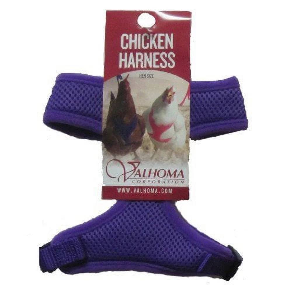 Original Valhoma Chicken Combo Pullet Harness with 4 Feet Leash Purple, XS