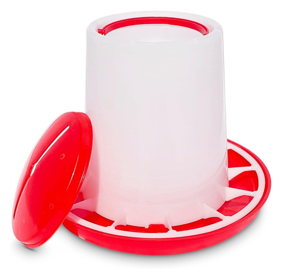 Chicken Waterer and Feeder Set | 1.5 Gallon Poultry Drinker and 11 Pound Feeder Combo | For Chickens, , Turkeys, Ducklings, Quail, Baby Chicks and More