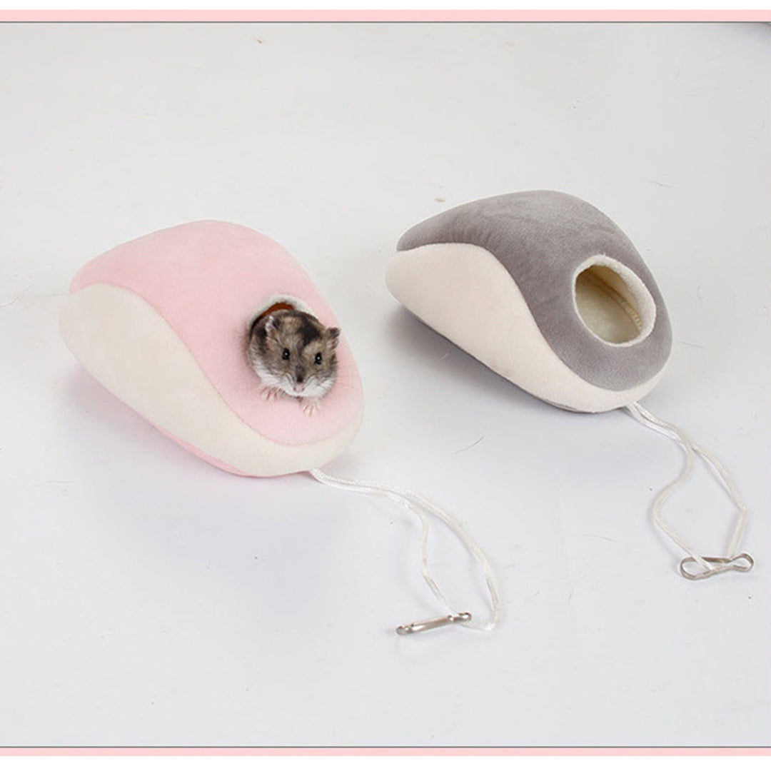 RoamHome Mini Warm Pet House Nests Autumn Winter Pet Nest for Mice Hamster Rabbit Small Animal Cotton Thermal Cage Household Small Animals Cage (Gray)