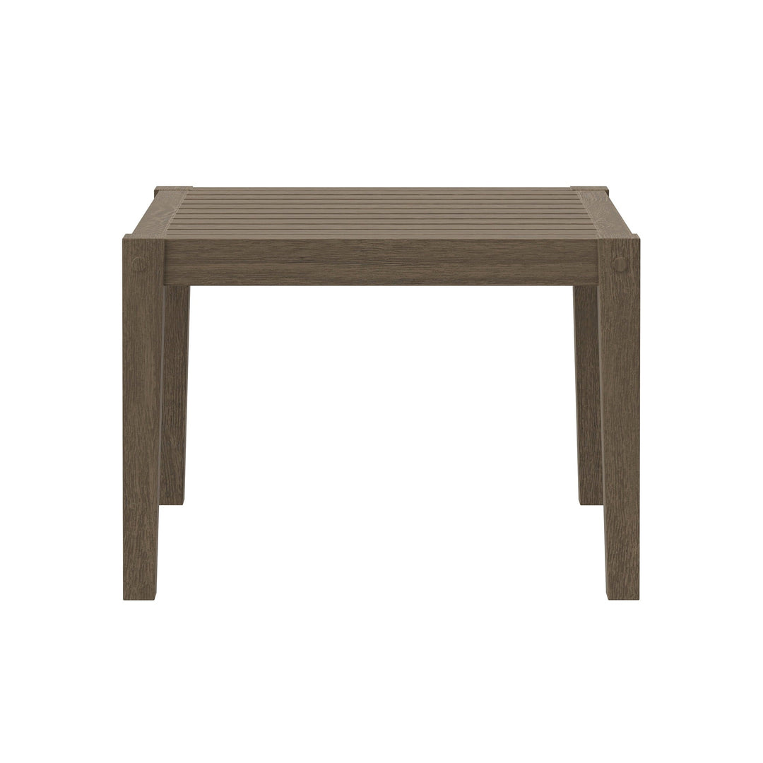 Coffee Side Table, Gray, Teak Wood, Outdoor Patio Balcony Cafe Bistro Garden Hospitality Restaurant, Modern Contemporary, HB37898