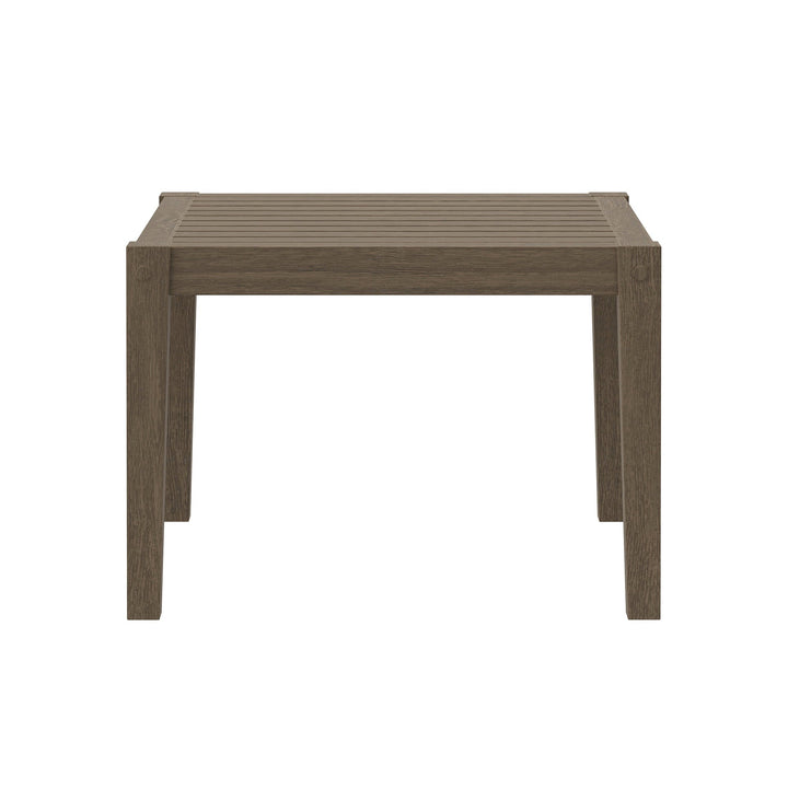 Coffee Side Table, Gray, Teak Wood, Outdoor Patio Balcony Cafe Bistro Garden Hospitality Restaurant, Modern Contemporary, HB37898