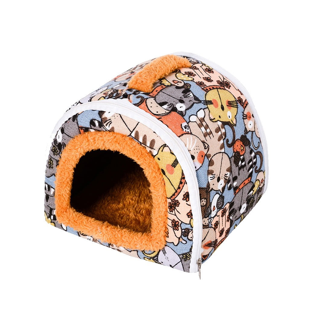 Clearance Czzoypi Cats Beds (Yellow), Cats Beds for Indoor Cats Hamster Hut Winter Warm Hamster Lair Small Pet Lair Hamster Lair Bird Lair