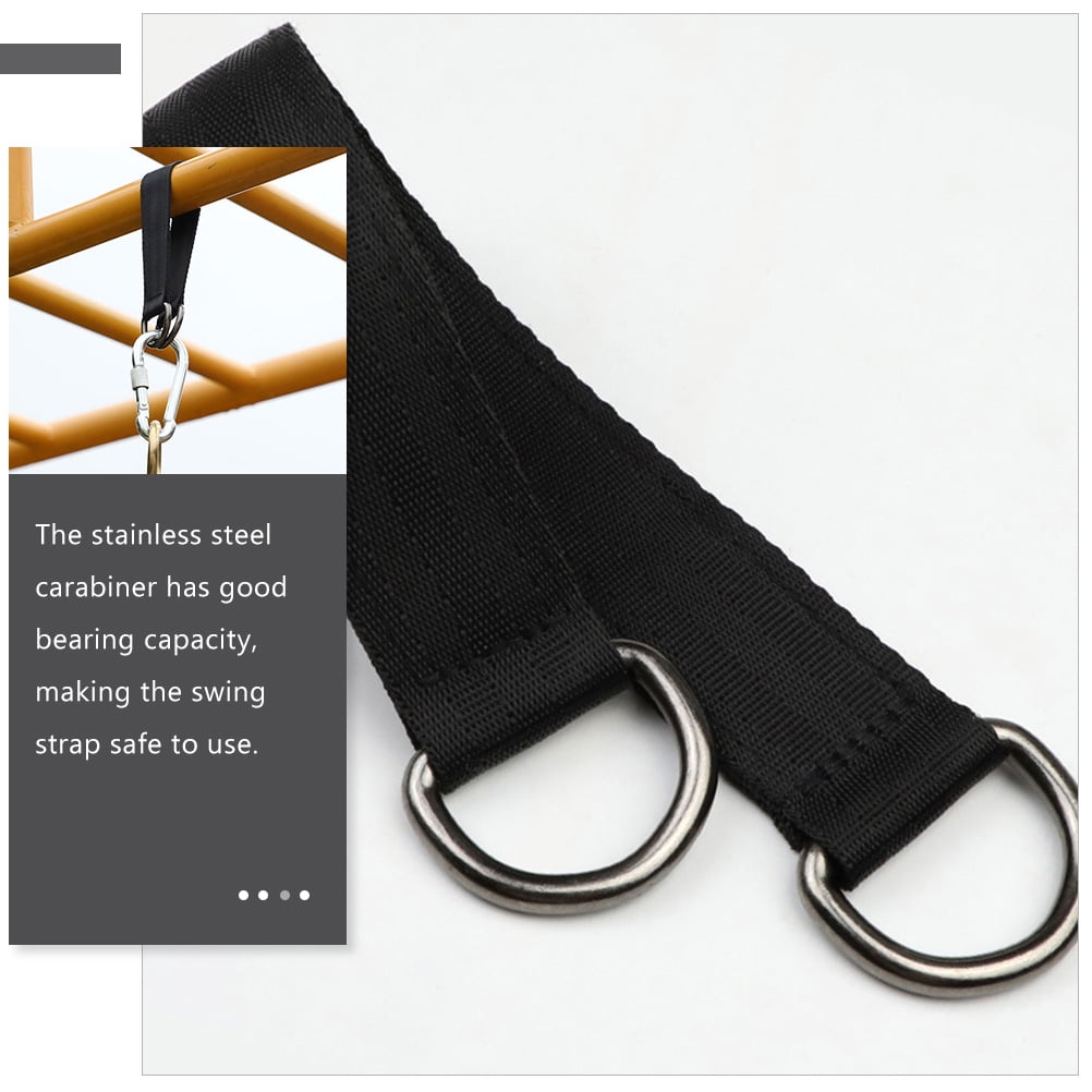 PAMINGONO 6Pcs Tree Hanging Strap Black Stainless Steel for Hammock Ropes and Outdoor Picnics