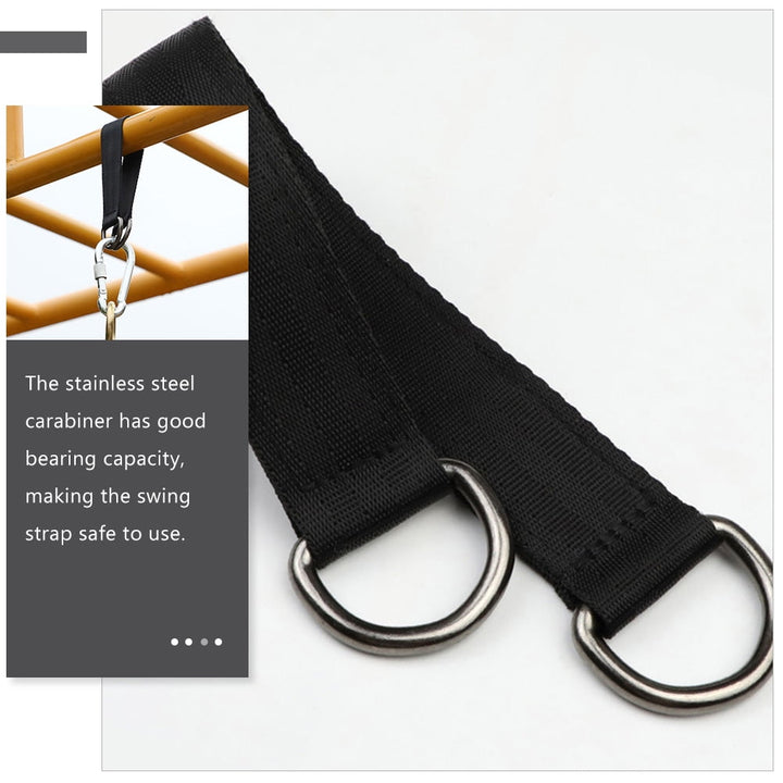 PAMINGONO 6Pcs Tree Hanging Strap Black Stainless Steel for Hammock Ropes and Outdoor Picnics