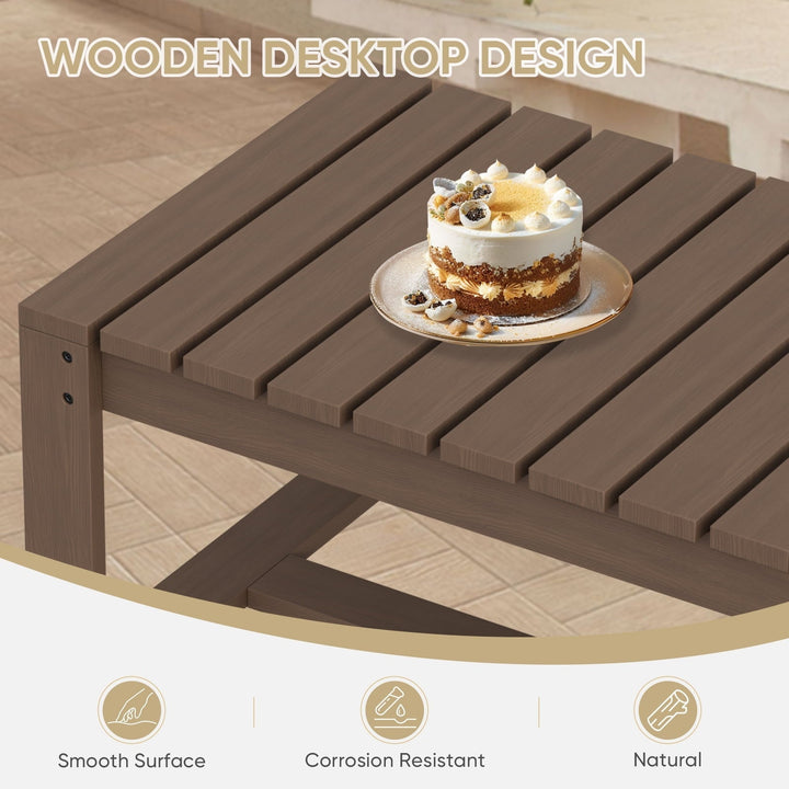 COOS BAY Modern Outdoor Patio Coffee Table, Natural Real Wood Cedar Table, All Weather Outdoor Rectangular Table